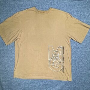 MARITHE + FRANCOIS GIRBAUD‎ Mens XXXL Tan Graphic Logo T Shirt Discoloration